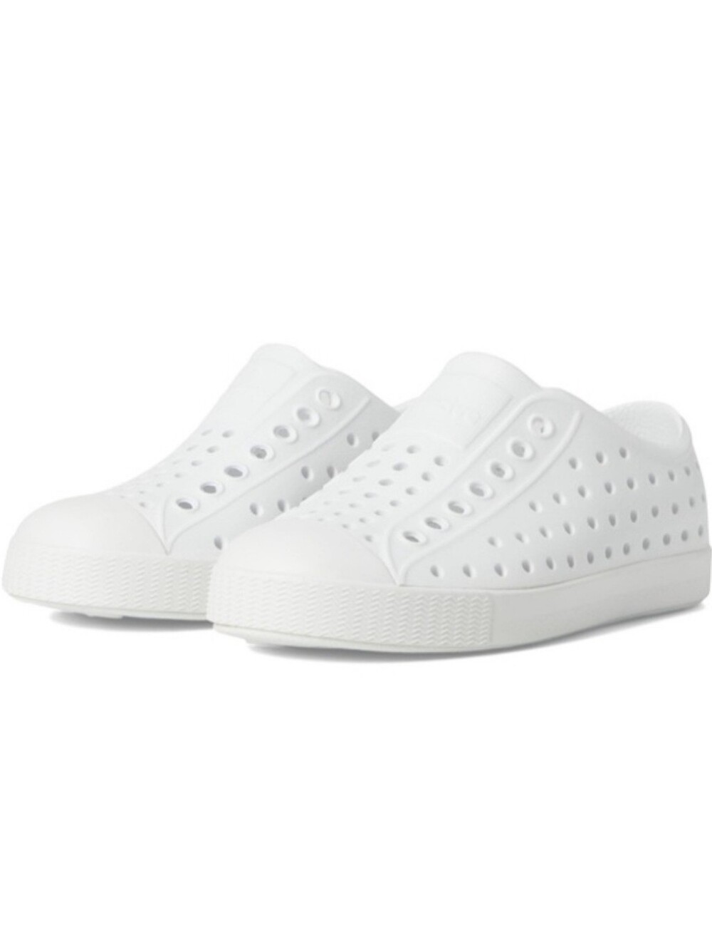 Like New- Little Girl White Slip On Natives. Size J2